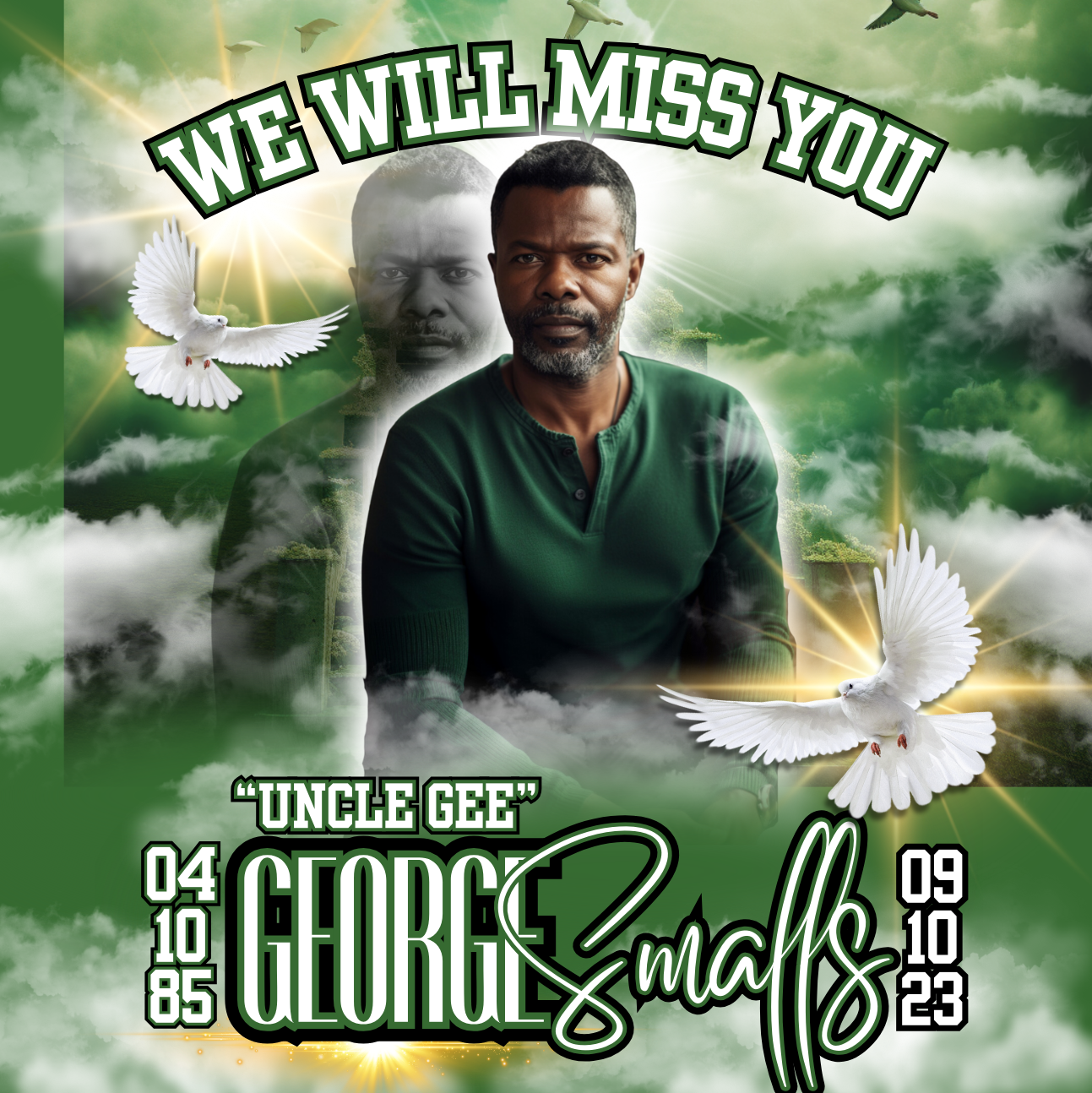 Editable Green Memorial Digital Design