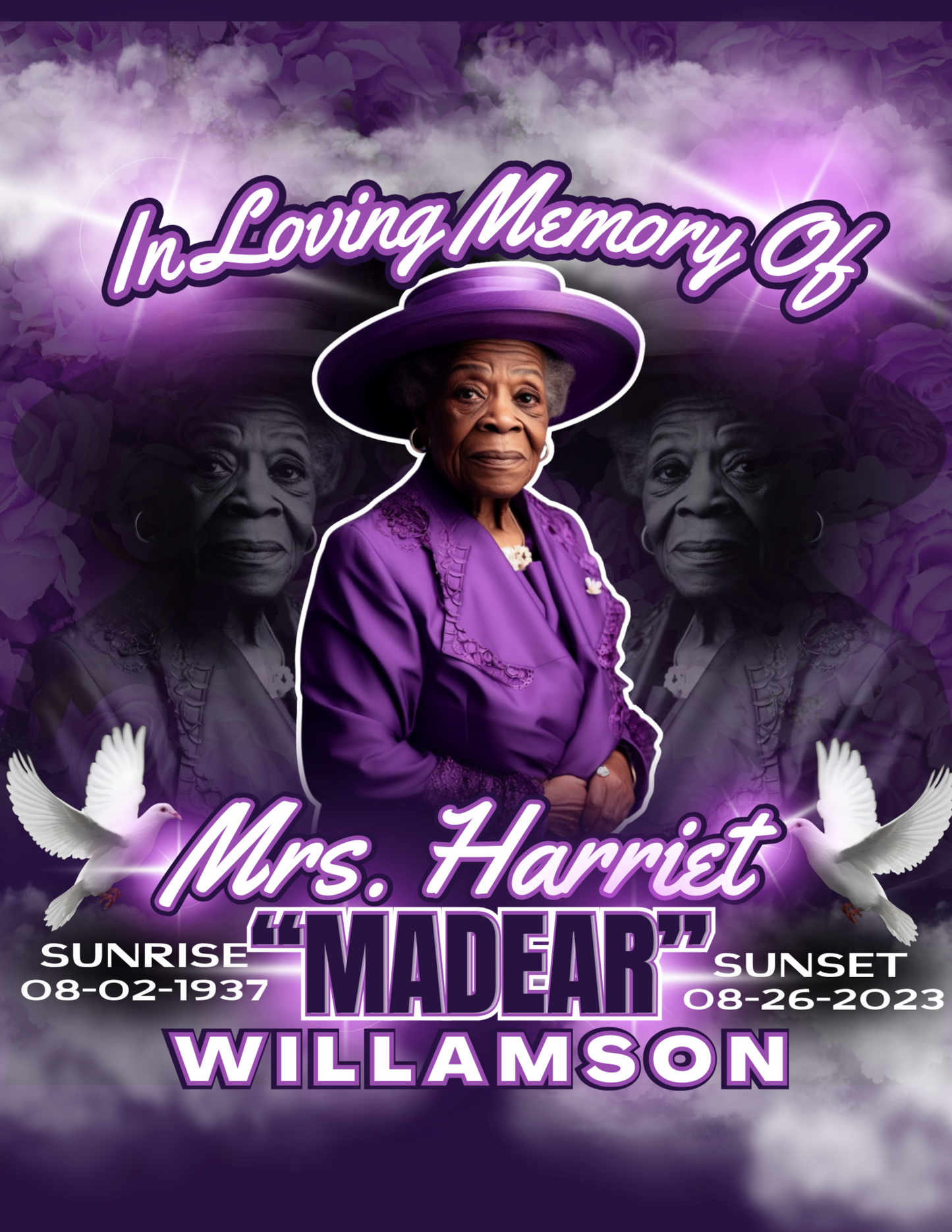 Editable Purple Memorial Digital Design