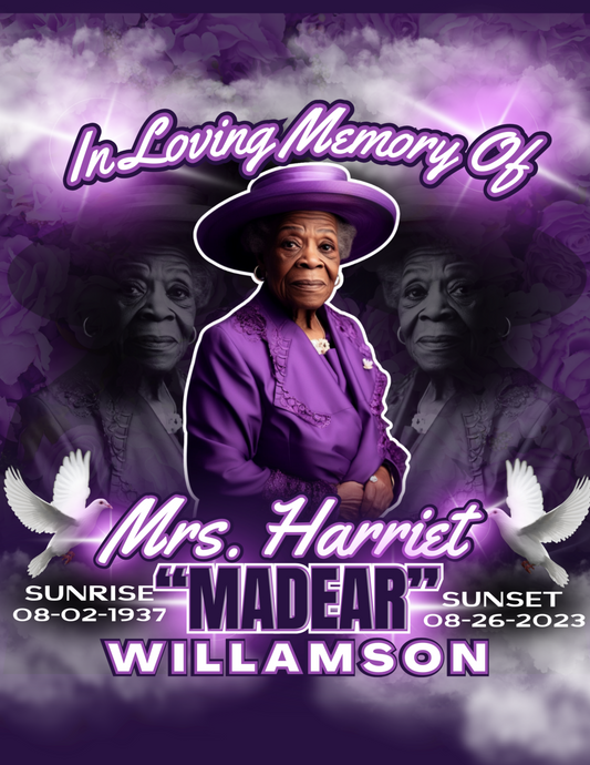 Editable Purple Memorial Digital Design